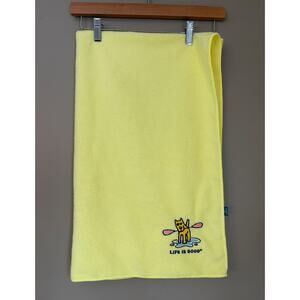 Life is Good Microfiber Pet Drying Towel 44'x27.5" Yellow Excellent condition